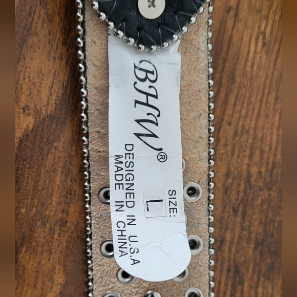 Y2K BHW Mirrored Rhinestone Jeweled Leather Rodeo Cowgirl Belt
